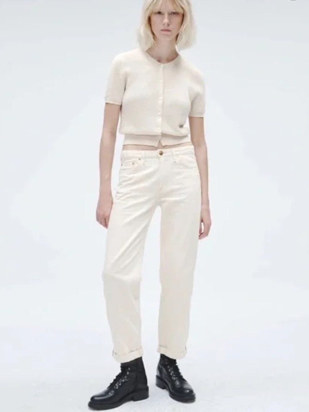 Rag & Bone Dre Slouchy Boyfriend White Jeans Sz 34